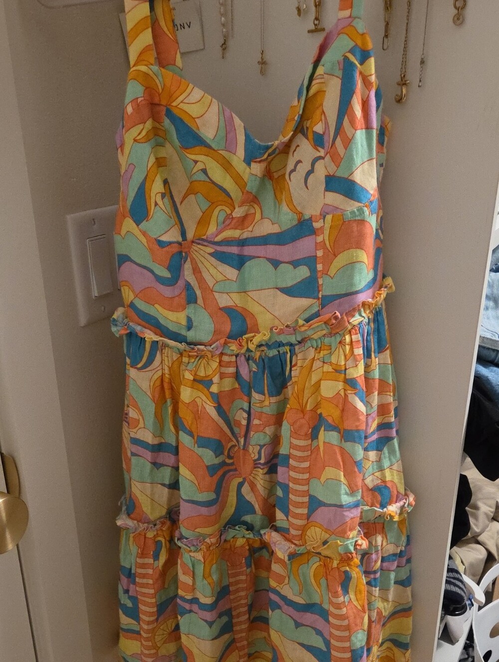 Kenny Flowers Multicolor Printed Tiered Sundress - Vibrant Pattern